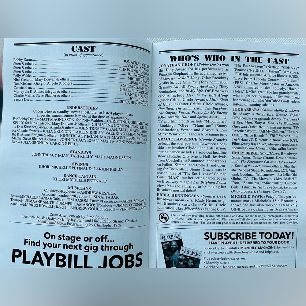 Jonathan Groff Just In Time Broadway Playbill April 2025 Erika Henningsen NEW - Picture 6 of 8